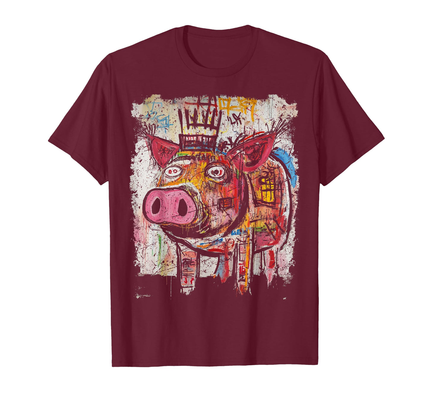 Pop Art Style Pig 90s Men's Graffiti T-Shirt