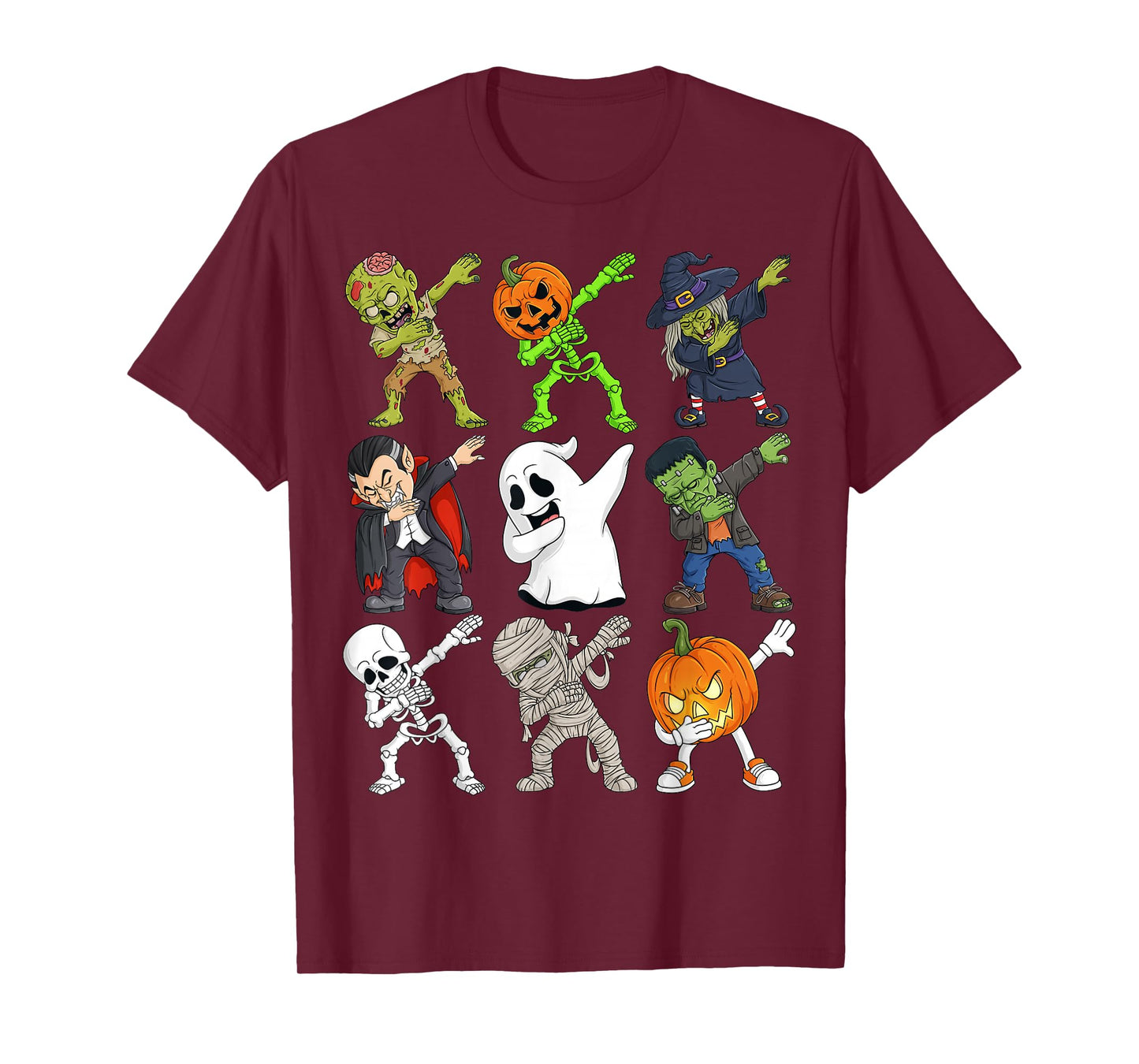 Dabbing Halloween Skeleton Zombie Scary Pumpkin Vampire Boys T-Shirt