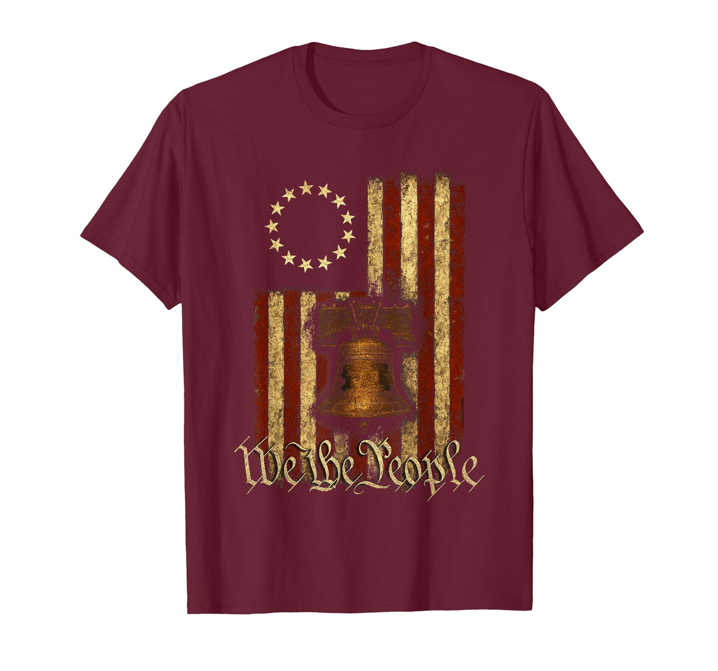 Patriotic USA Betsy Ross Flag Liberty Bell We The People T-Shirt
