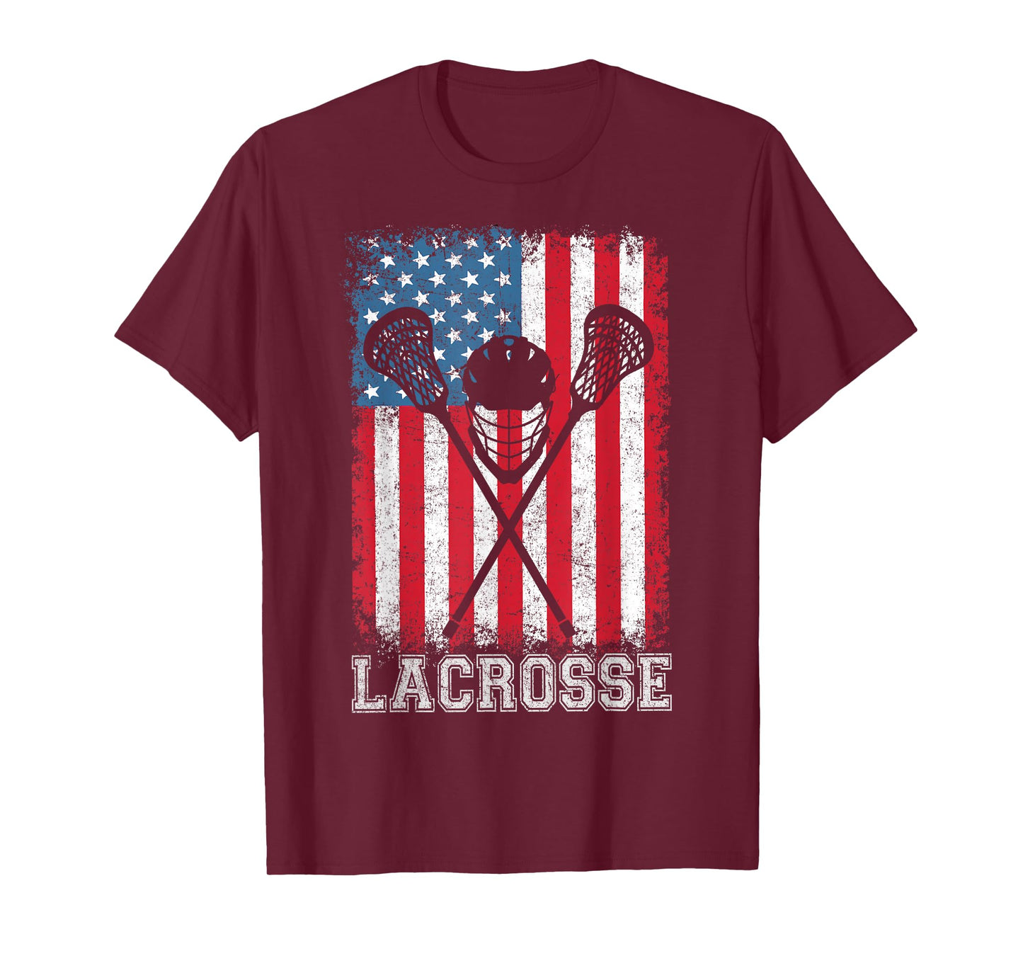 Lacrosse American Flag Lax Helmet Sticks 4th Of July Gifts T-Shirt