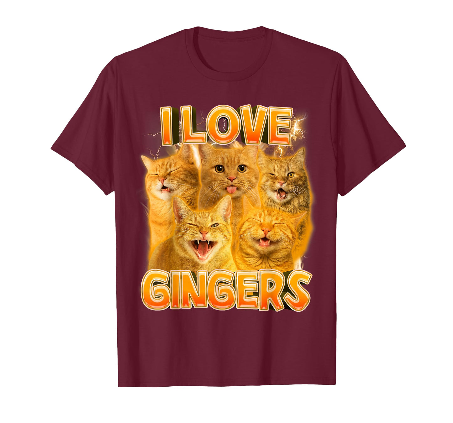 Ginger Cat Lover Cat Mom Cat Person Funny I Love Gingers T-Shirt