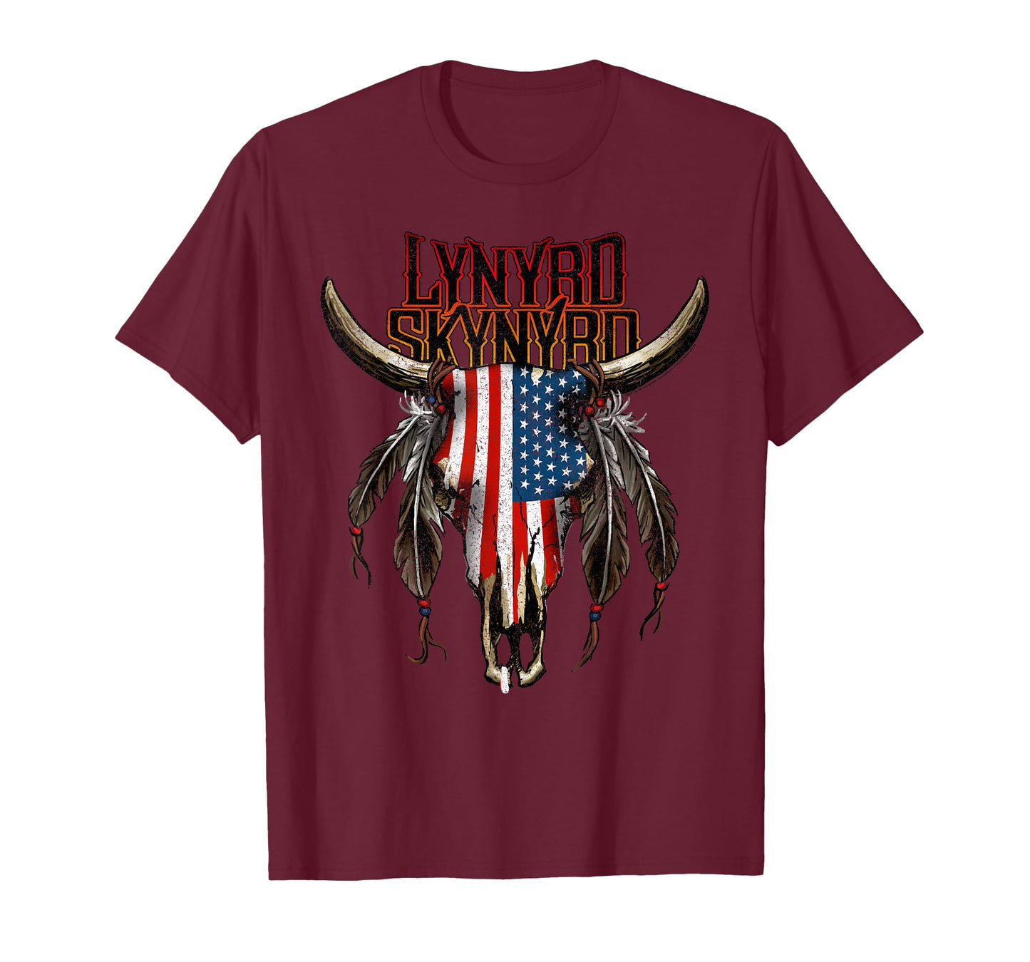 Lynyrd Skynyrd Steer Skull USA Southern Rock Festival Gifts T-Shirt
