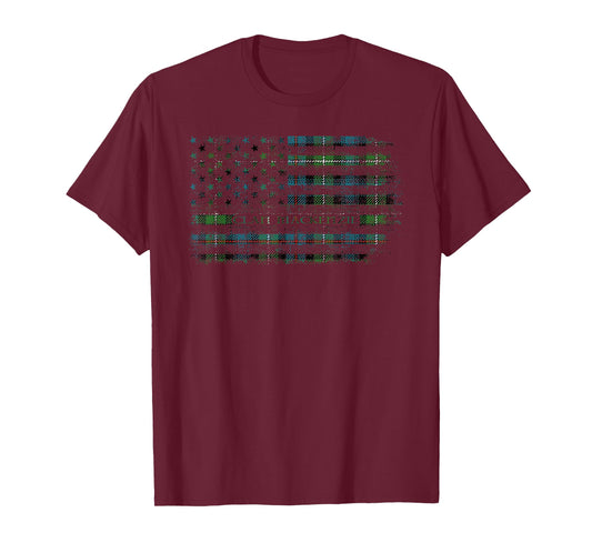 Clan Mackenzie Scottish tartan US flag kilt Scotland T-Shirt