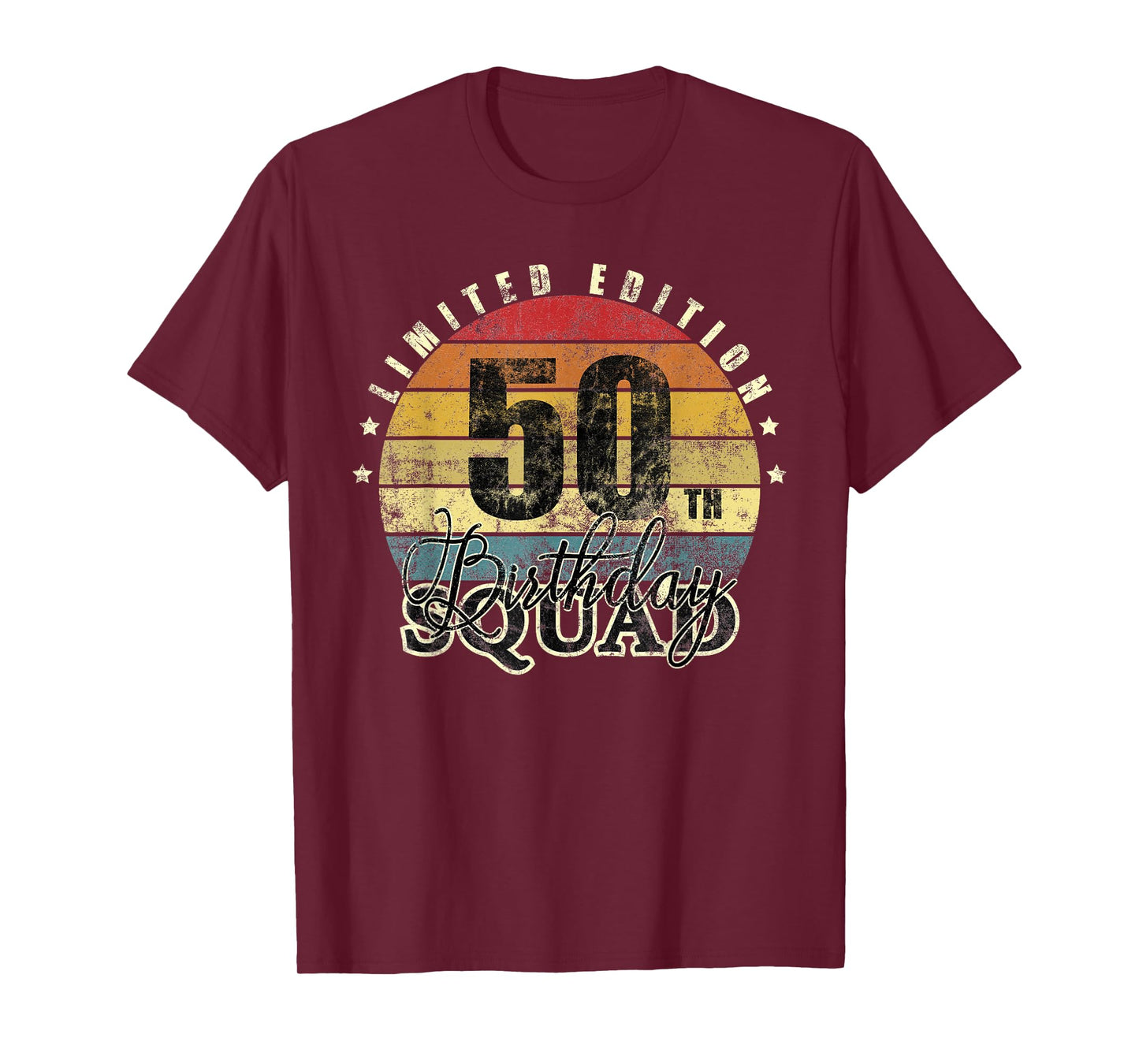 50 Year Old Birthday Squad Tee Vintage 50th Party Matching T-Shirt