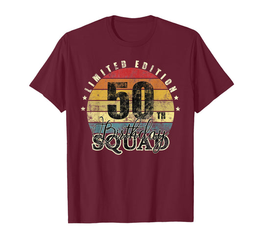 50 Year Old Birthday Squad Tee Vintage 50th Party Matching T-Shirt