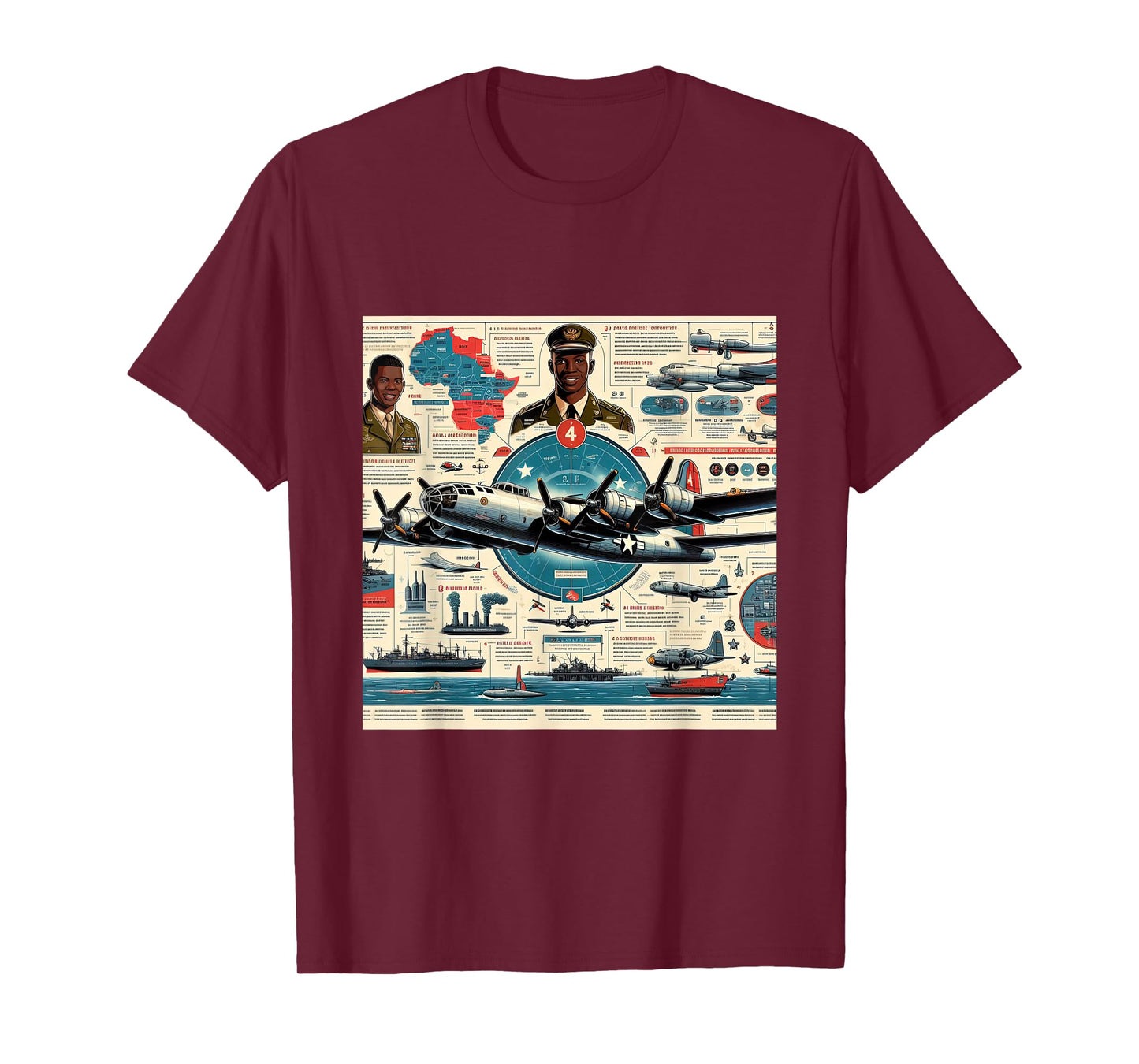 B29 Superfortress WW2 Warplane Airplane Infographics T-Shirt