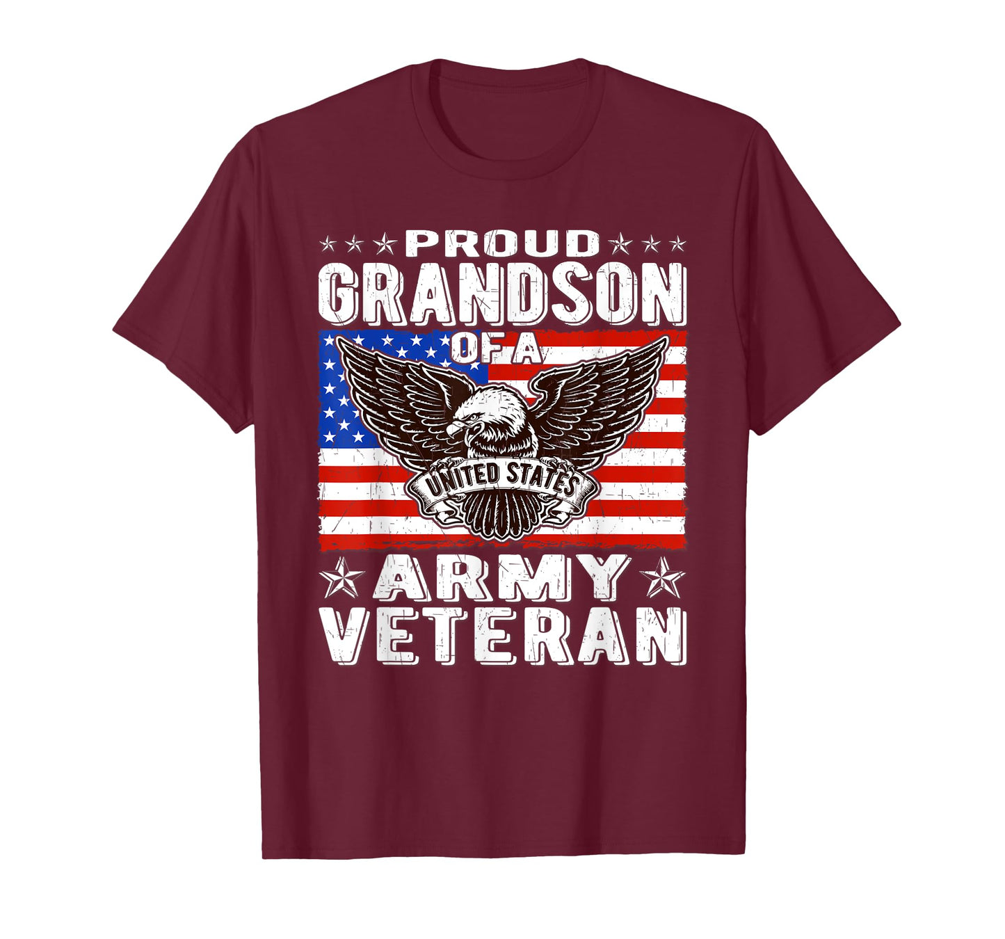 Proud Grandson Of US Army Veteran Patriotic Military Family T-Shirt