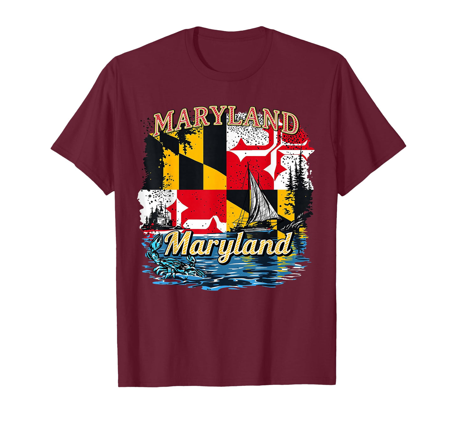 Vintage Maryland MD State Flag Retro T-Shirt