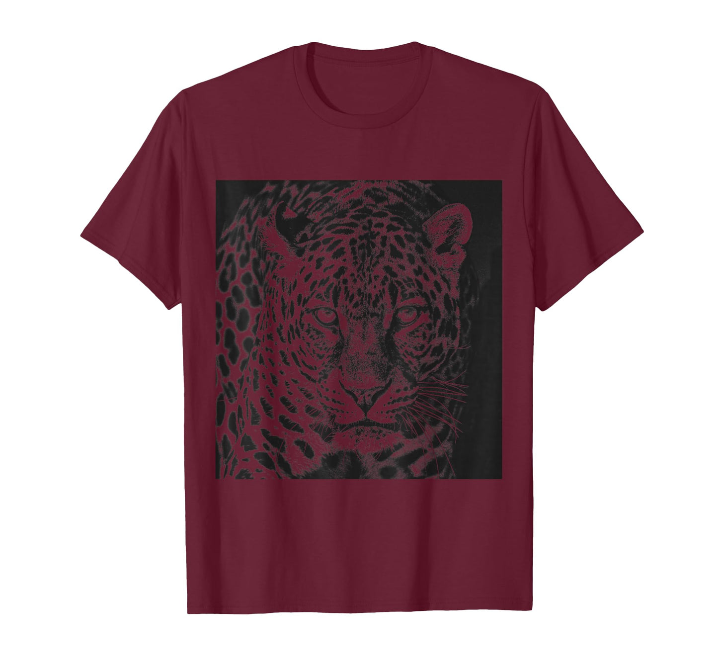 Snow Leopard Cheetah Jaguar Panther Cat Face Black Gift T-Shirt