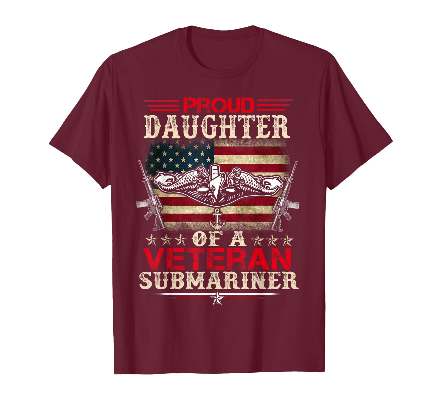 Proud Daughter Of A Veteran Submarine US Flag Patrioitc T-Shirt
