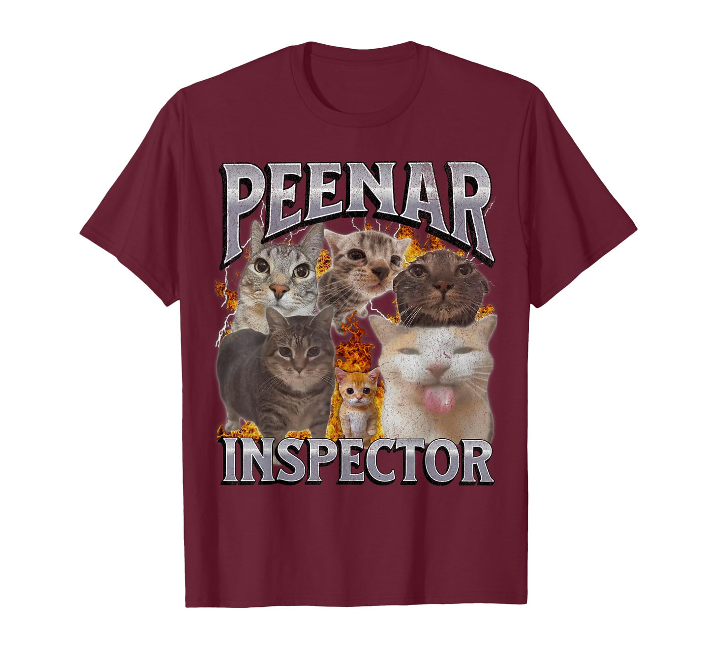 Peenar Inspector Funny Offensive Cat Meme Bootleg Graphic T-Shirt