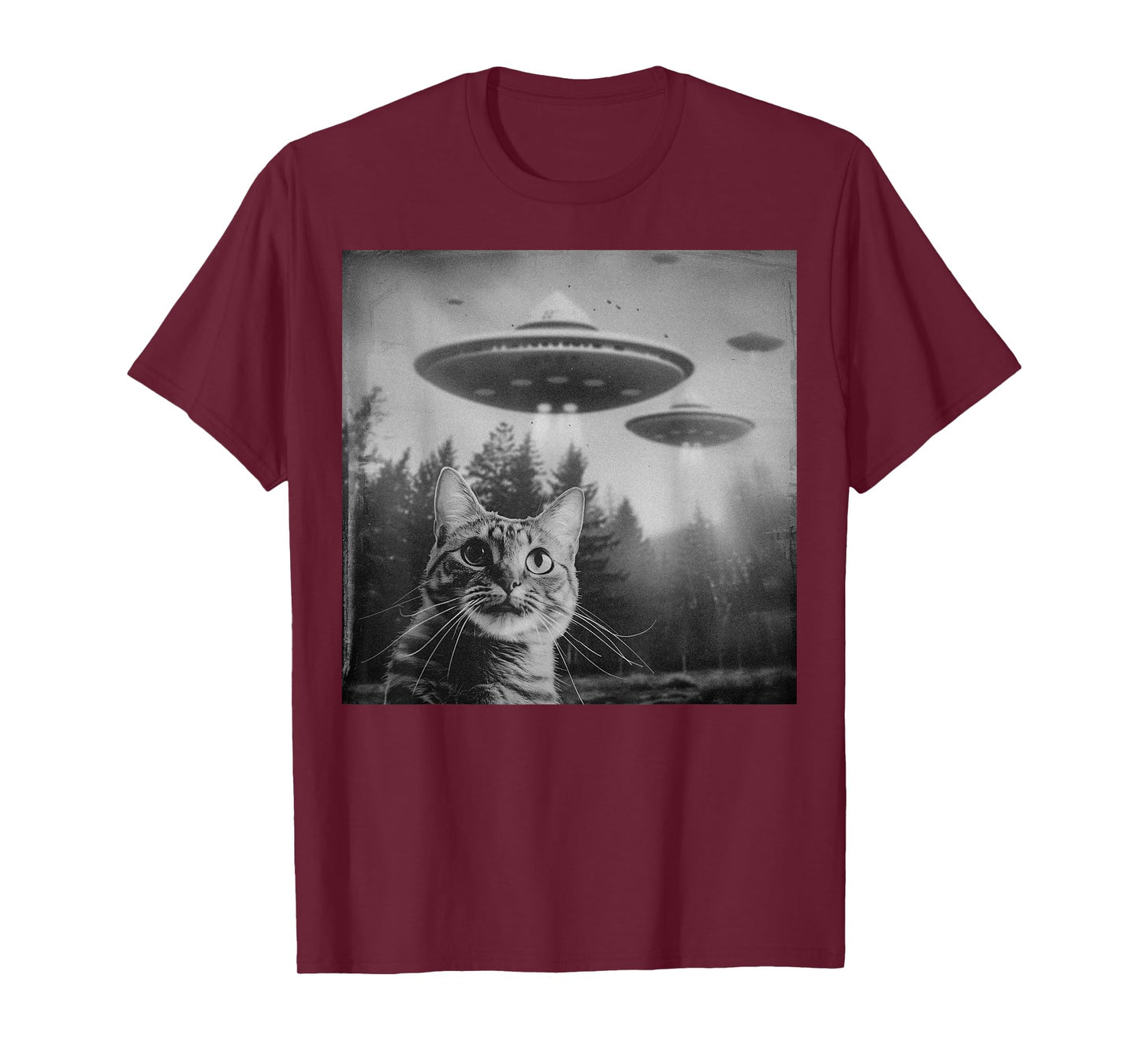 Funny Cat UFO Alien Weirdcore Aesthetic Artwork T-Shirt