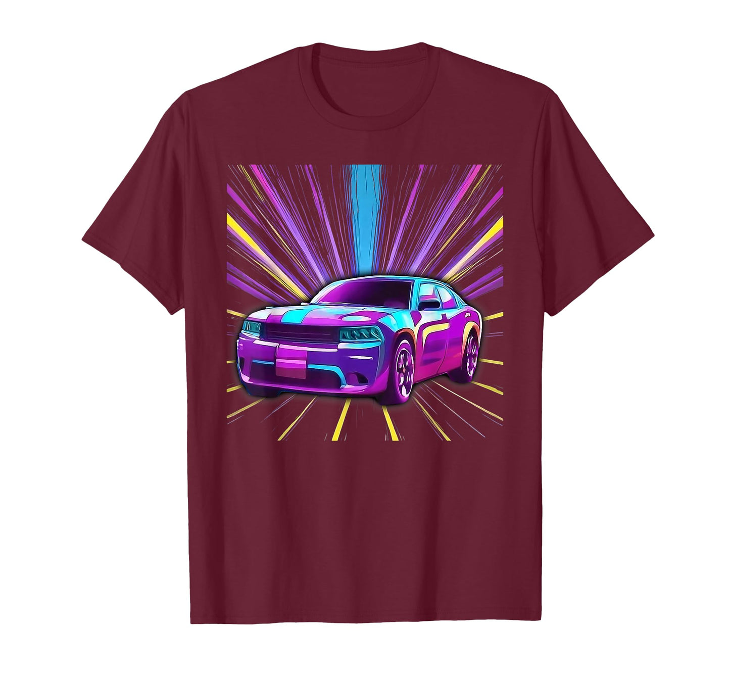 Cool Purple Muscle Car Exotic Race Sports Racing Graphic T-Shirt