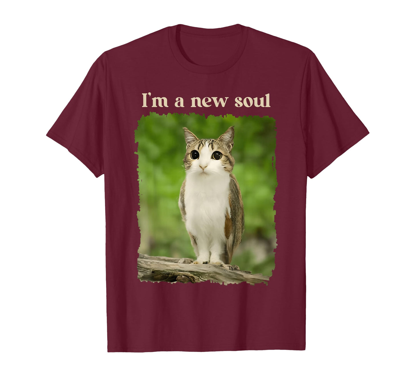 Im A New Soul Cat Cute Owl Cat Hybrid Funny Animal Meme T-Shirt