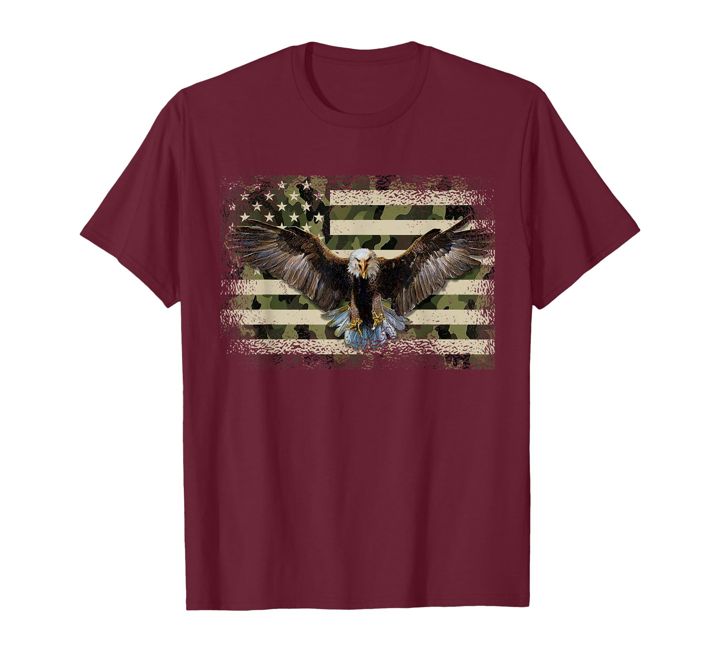 Camouflage American Flag USA Patriotic Eagle 4th Of July T-Shirt