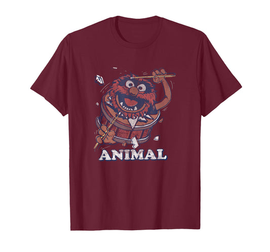 Disney The Muppets Vintage Animal Wild Drummer Bust Through T-Shirt