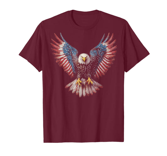 American Flag Bald Eagle 4th of July USA Patriotic (ON BACK) T-Shirt