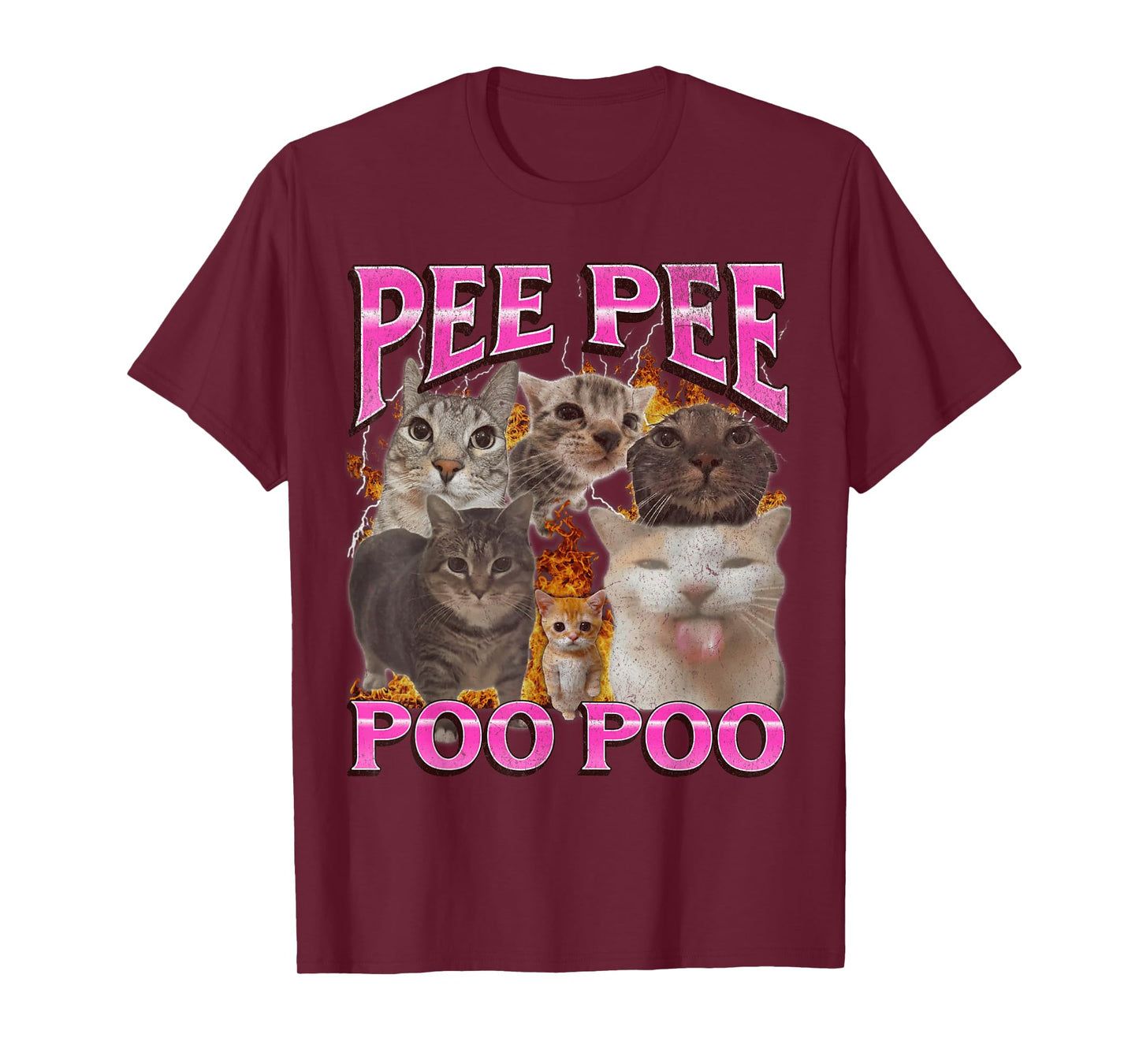 Pee Pee Poo Poo Funny Cat Meme Bootleg Graphic T-Shirt