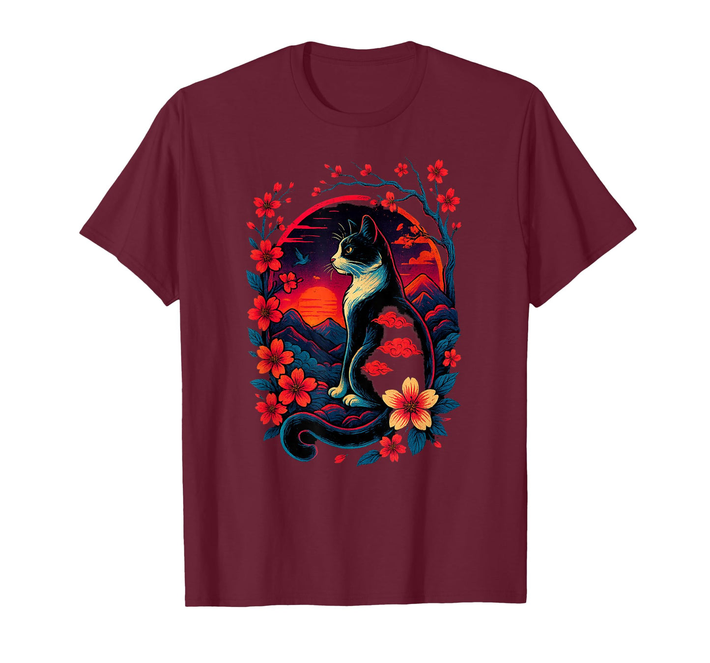 Kawaii Cat Anime Japanese Retro Men Women Kids Funny Cat T-Shirt