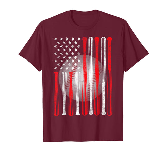 American Flag Vintage Baseball Flag T-Shirt, Dad, Mom Tee T-Shirt