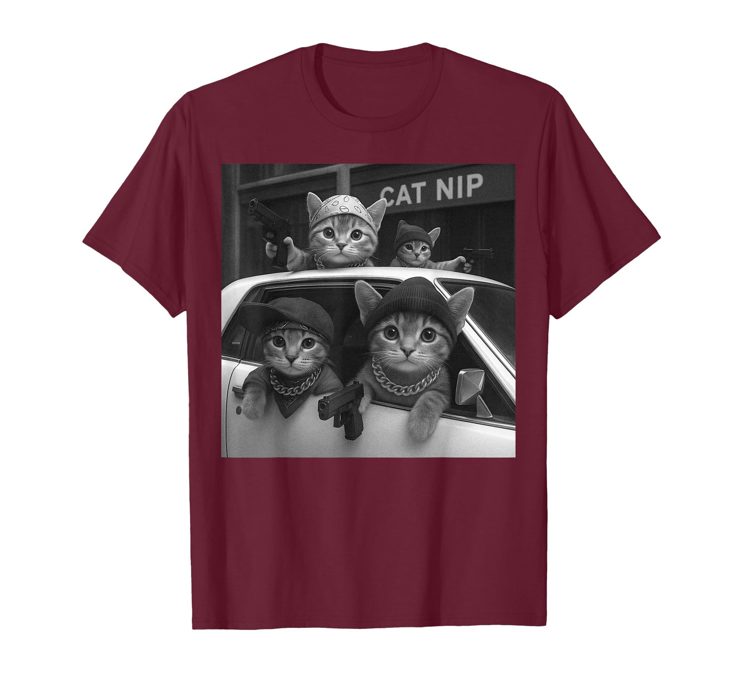 Cat Gang Vintage Funny Kitty Gangster Meme T-Shirt