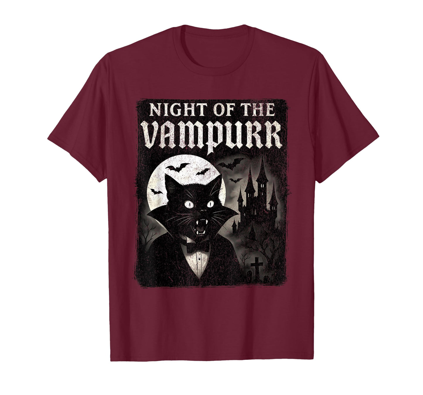 Night of The Vampurr - Halloween Vampire Cat T-Shirt