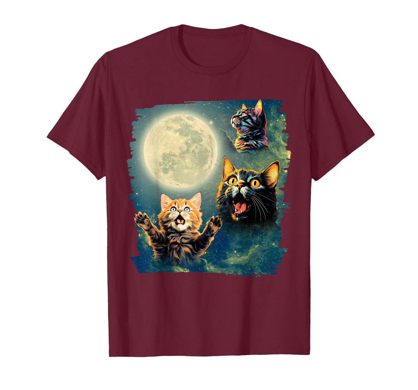 Cat Howling at the Moon funny Cats T-Shirt