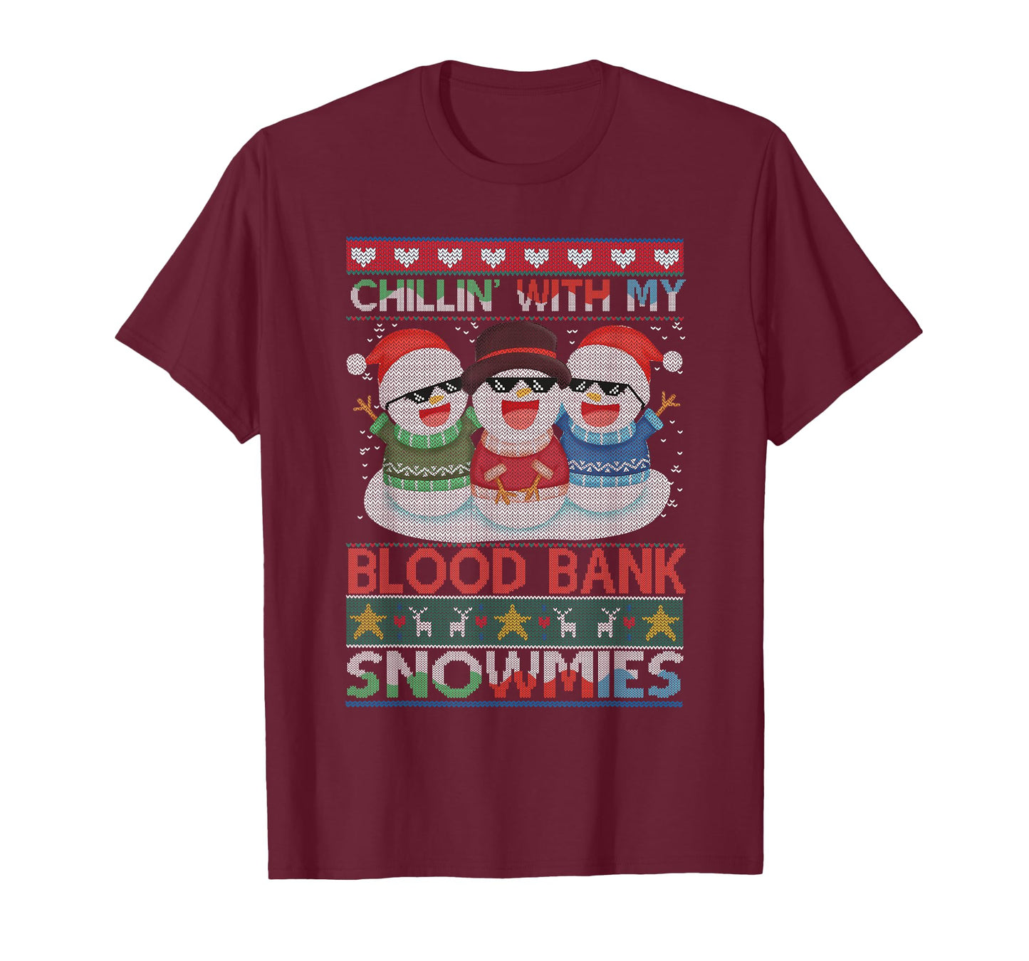 Chillin' with my Blood Bank Snowmies Medical Lab Christmas T-Shirt