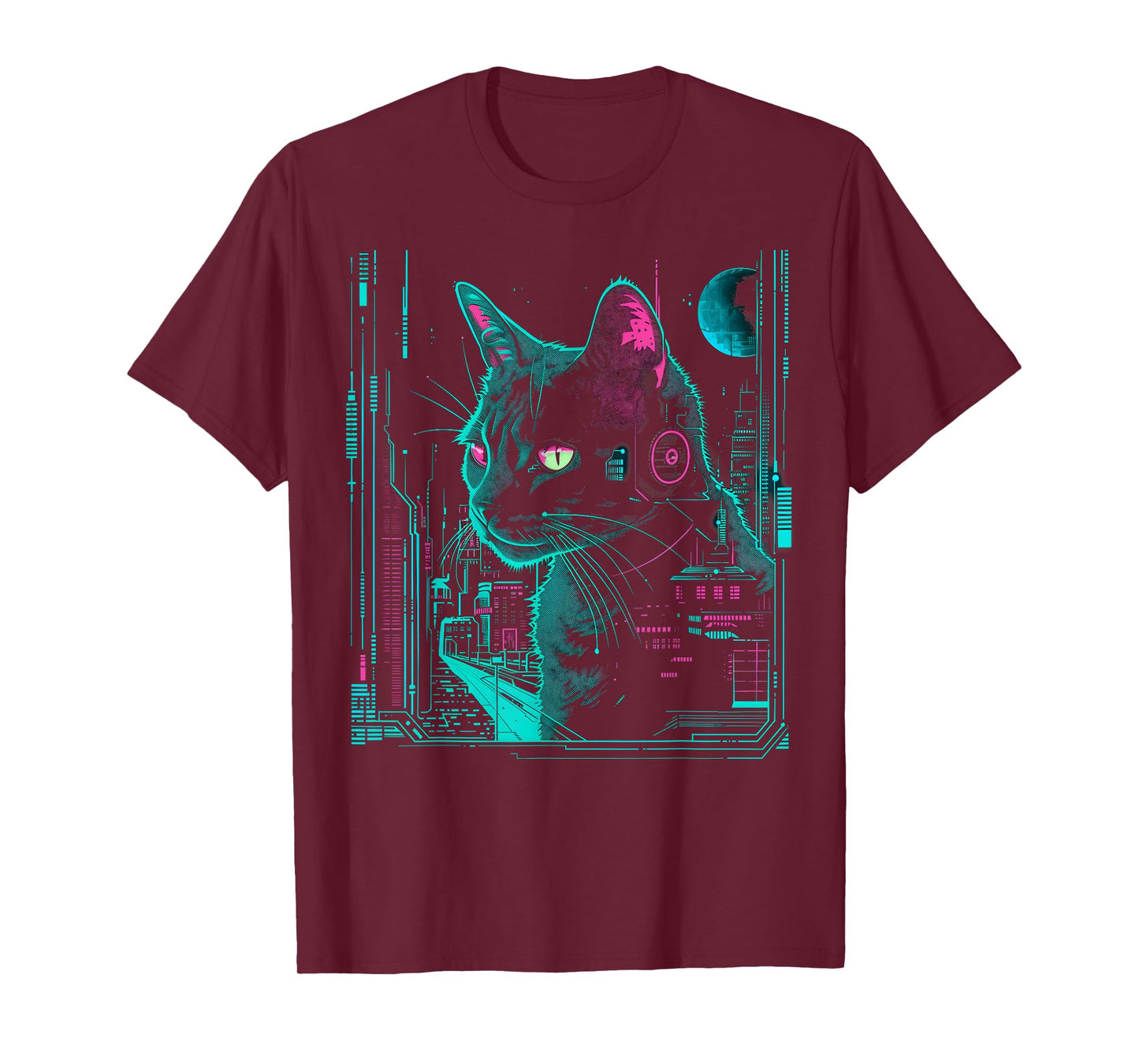 Cyberpunk Cat with cybernetic enhancements T-Shirt