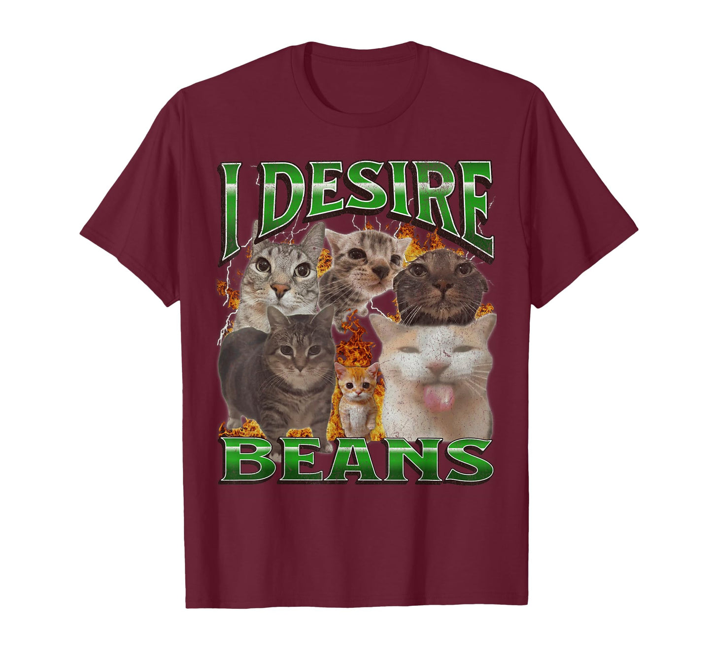 Beans Funny Cat Meme Bootleg Graphic Men Women T-Shirt