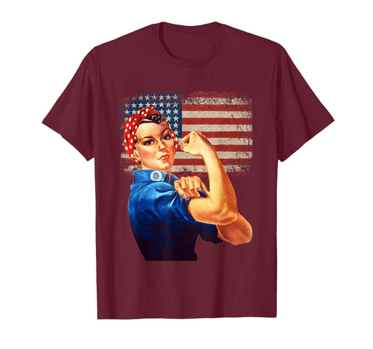 Rosie The Riveter American Flag Rosie The Riveter T-Shirt