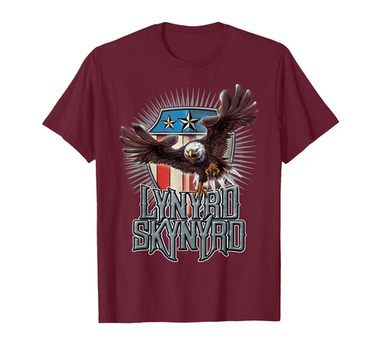 Lynyrd Skynyrd Pick Em Up Eagle Free Bird Stars Stripes Rock T-Shirt