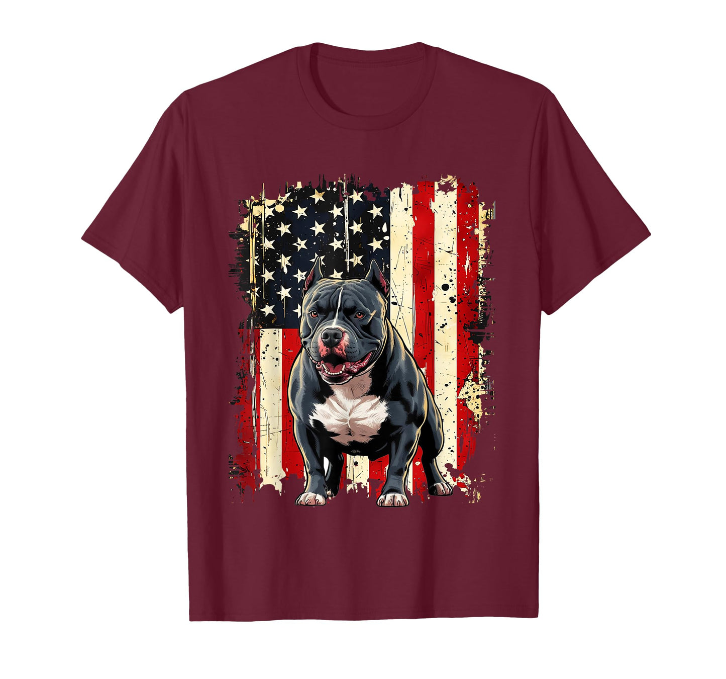 American Flag Dog Pitbull T-Shirt