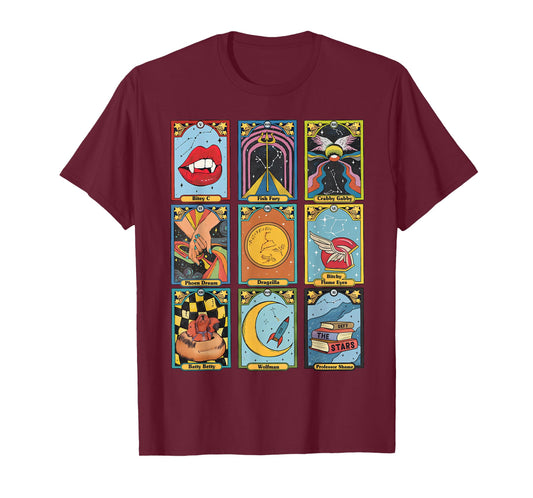 Retro Zodiac Academy Tarot Card Character T-Shirt
