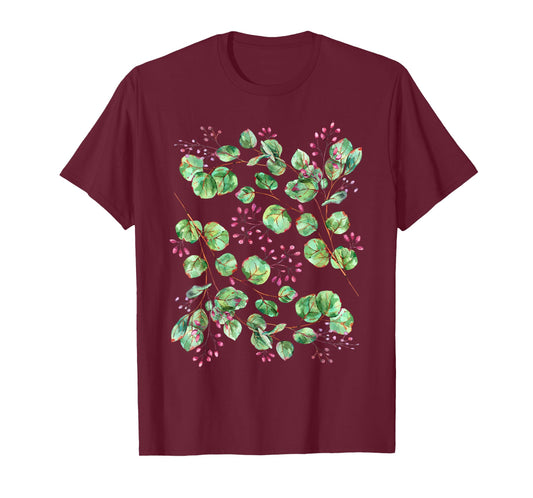 Cottagecore Eucalyptus And Berries Botanical Leaves Nature T-Shirt