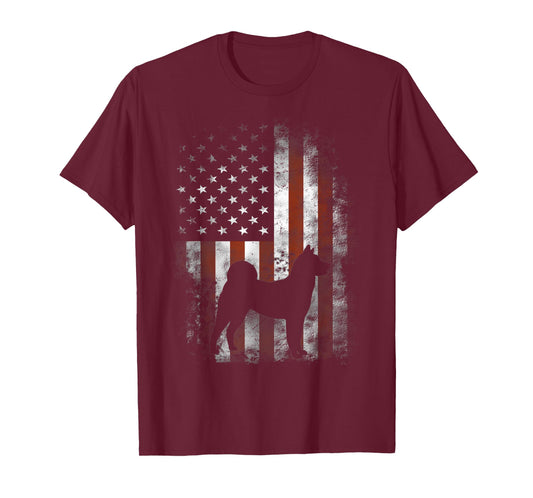 Akita Inu T-Shirt American Flag Patriotic 4th Of July T-Shirt