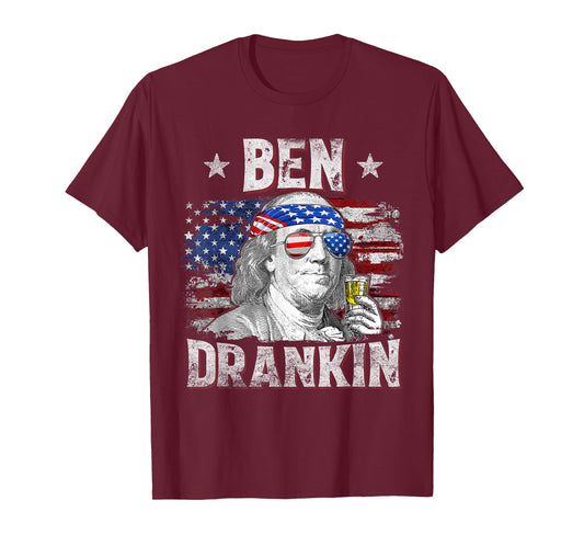 Ben Drankin Beer 4th of July Funny Patriotic USA Men Women T-Shirt