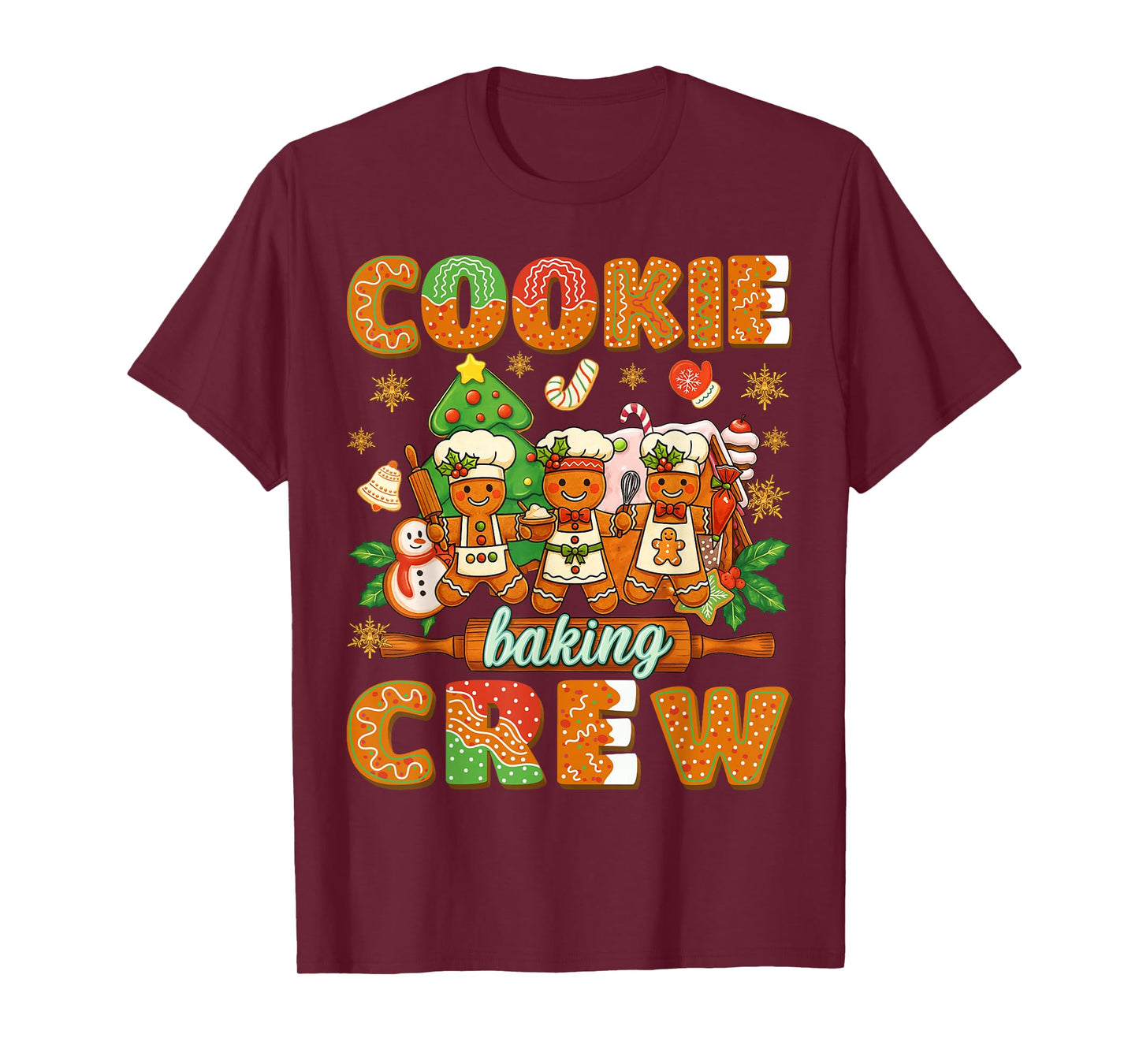 Christmas Cookie Baking Crew Gingerbread Man Xmas Baker Kids T-Shirt