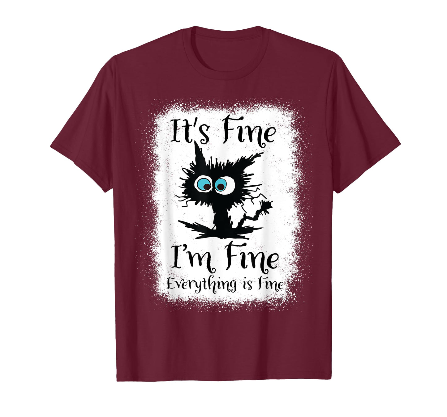 It's Fine I'm Fine Everything Is Fine Funny Black Cat Nurse T-Shirt