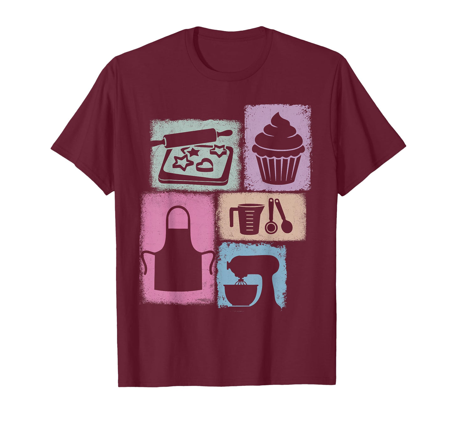 Baker Vintage Collage Baking Women Chef Foodie T-Shirt