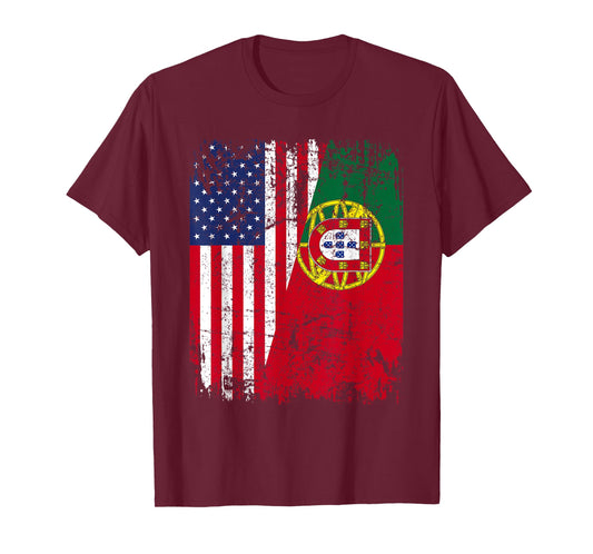 PORTUGUESE American Flag | Men Women Kids | PORTUGAL T-Shirt