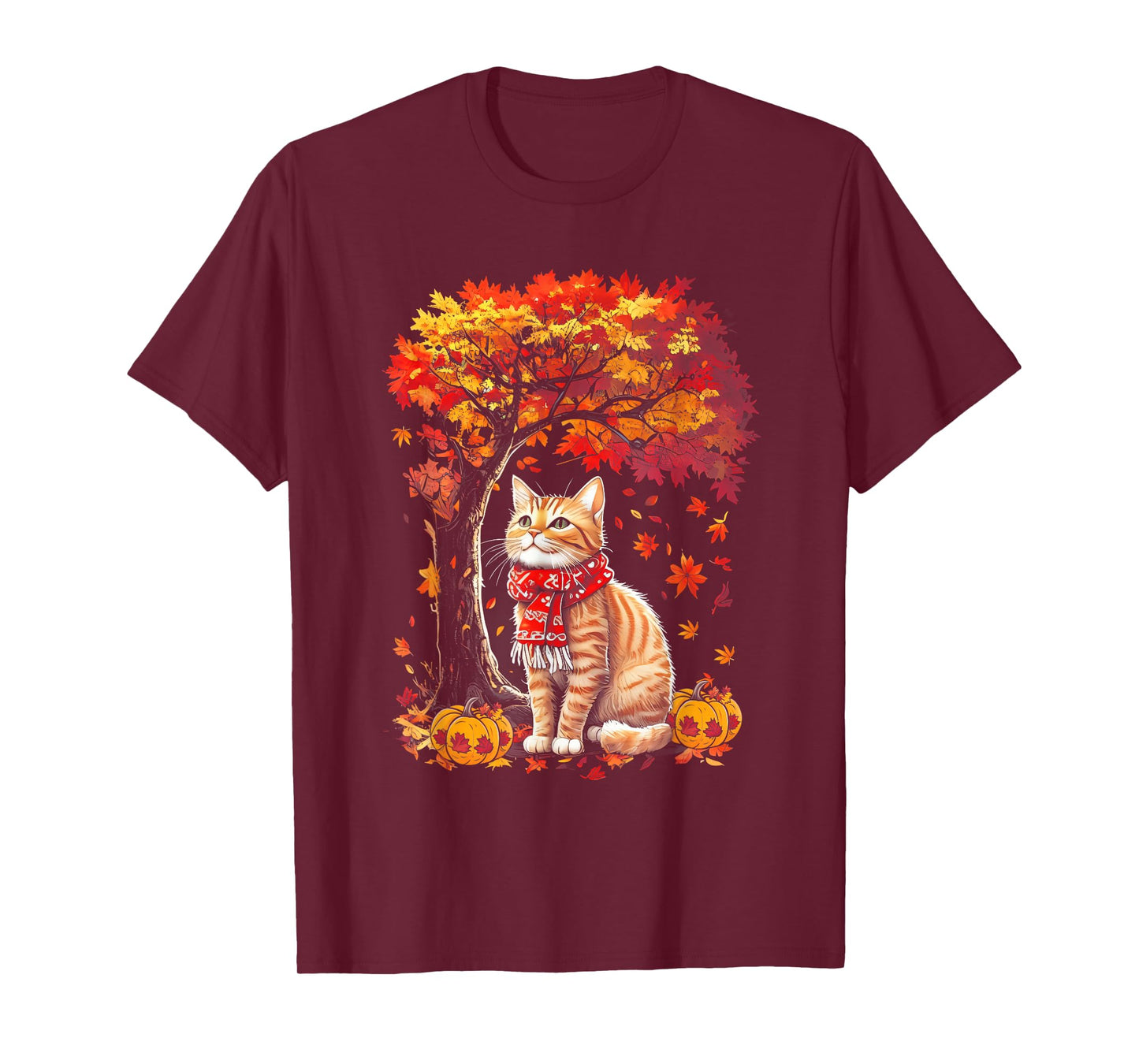 It's Fall YAll Cat Leaf Fall Tree Hello Autumn Thanksgiving T-Shirt