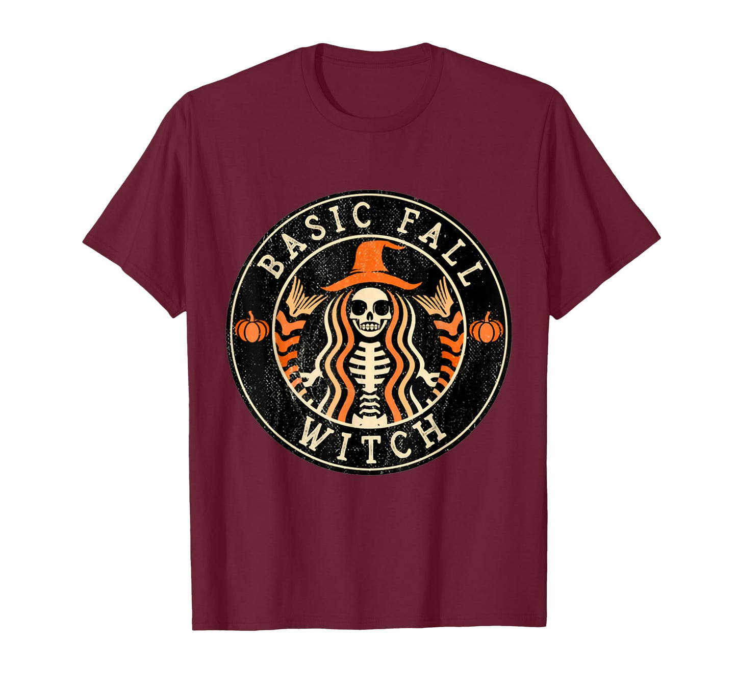 Basic Fall Witch Mermaid Witch Skeleton Halloween Shirt