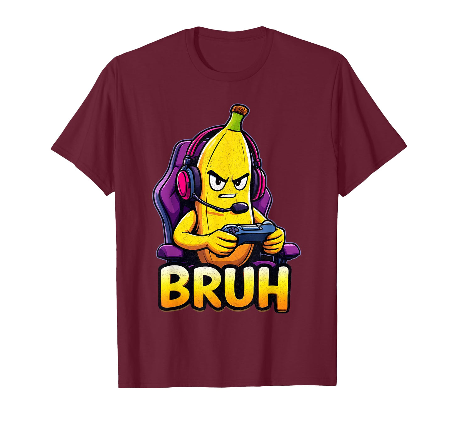 Funny Banana Gamer Bruh Meme Controller Gaming Humor Boys T-Shirt