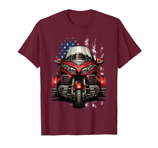 Motorcycle Trike American Patriotic MotorTrike US Flag Trike T-Shirt