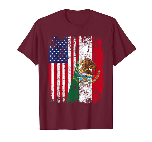 Mexican American Flag | Men Women Kids | Mexico T-Shirt