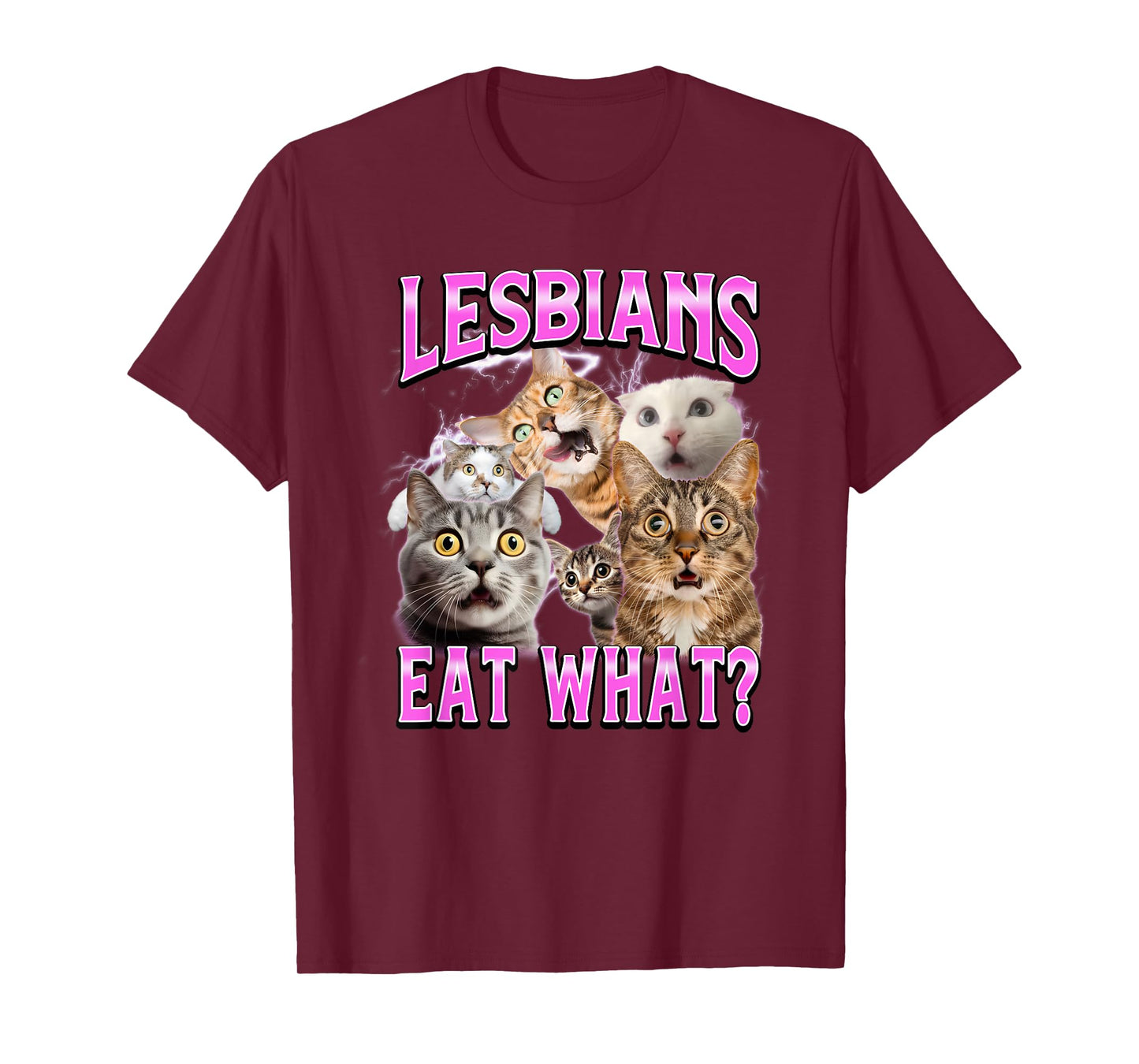 Lesbians Eat What?! Funny Cat Gay Pride LGBTQ Pun Bootleg T-Shirt