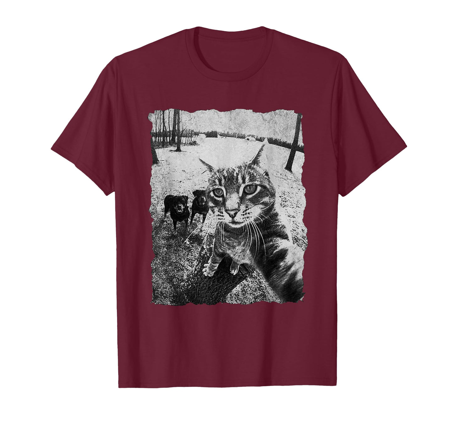 Funny Cat Selfie with Rottweiler, Funny Dog and cat Gangster T-Shirt