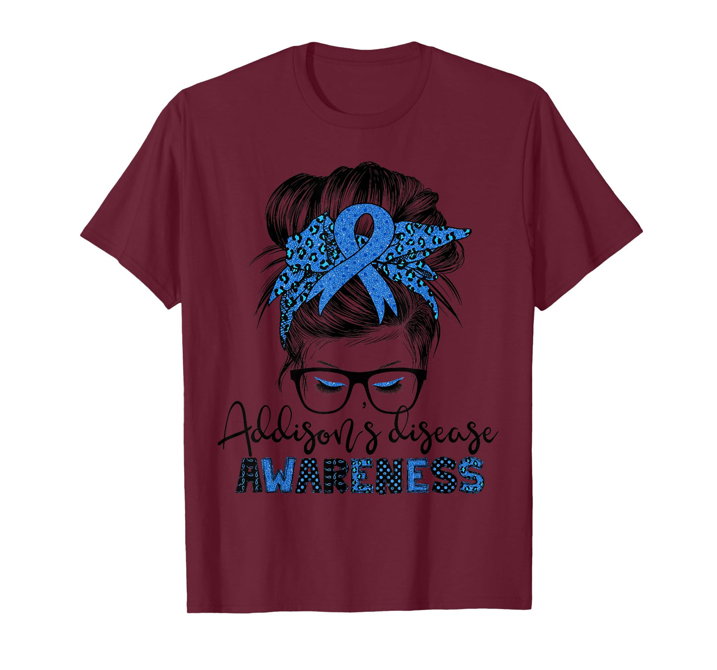 Addison's disease awareness messy hair bun T-Shirt