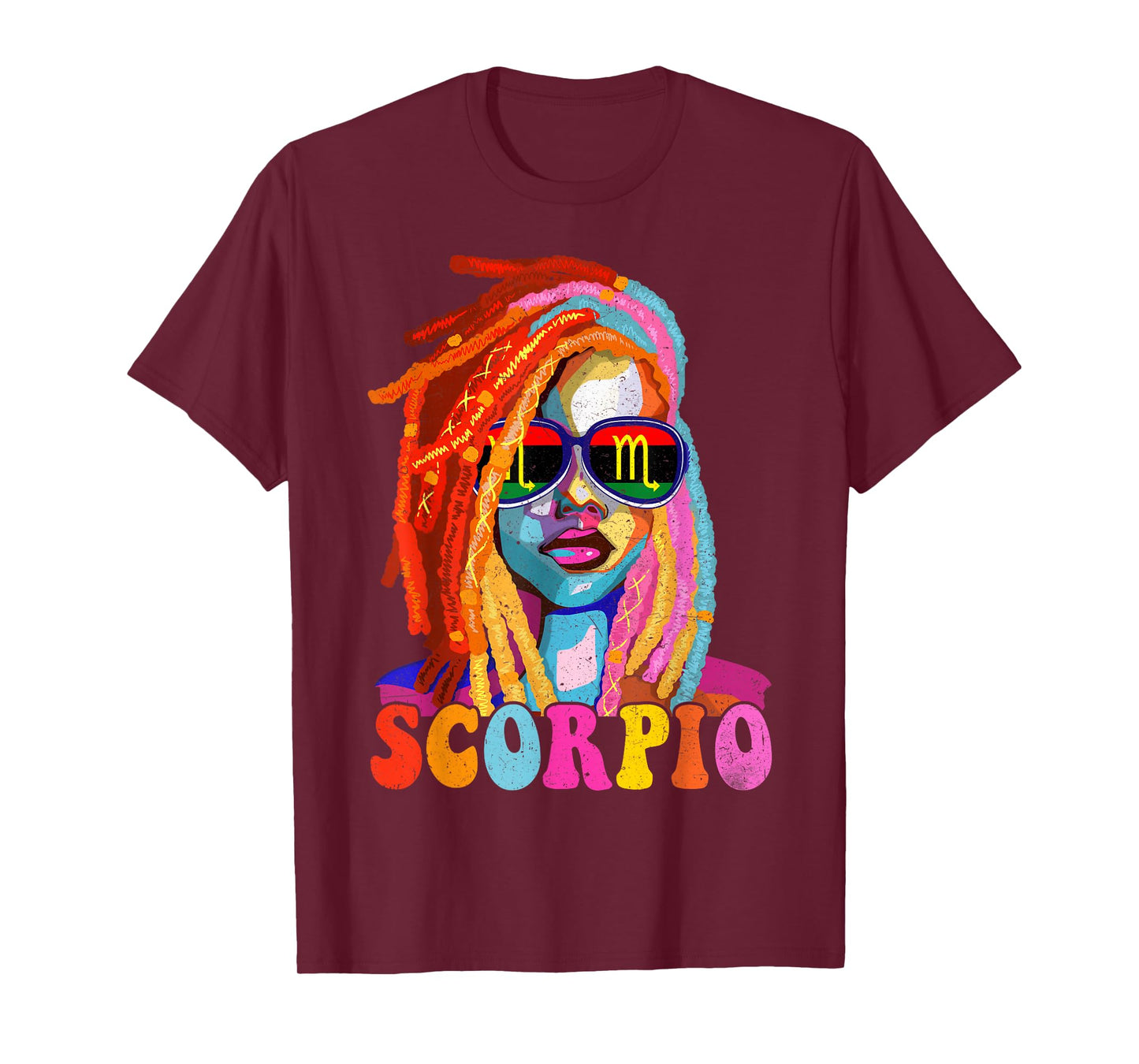 Scorpio Queen African American Loc'd Women Zodiac Sign T-Shirt
